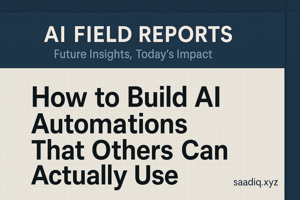 How to Build AI Automations That Others Can Actually Use